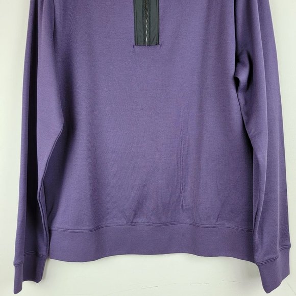 Hugo Boss Sidney Purple Black Quarter Zip Long Sleeves Pullover Sweatshirt M - Picture 6 of 16